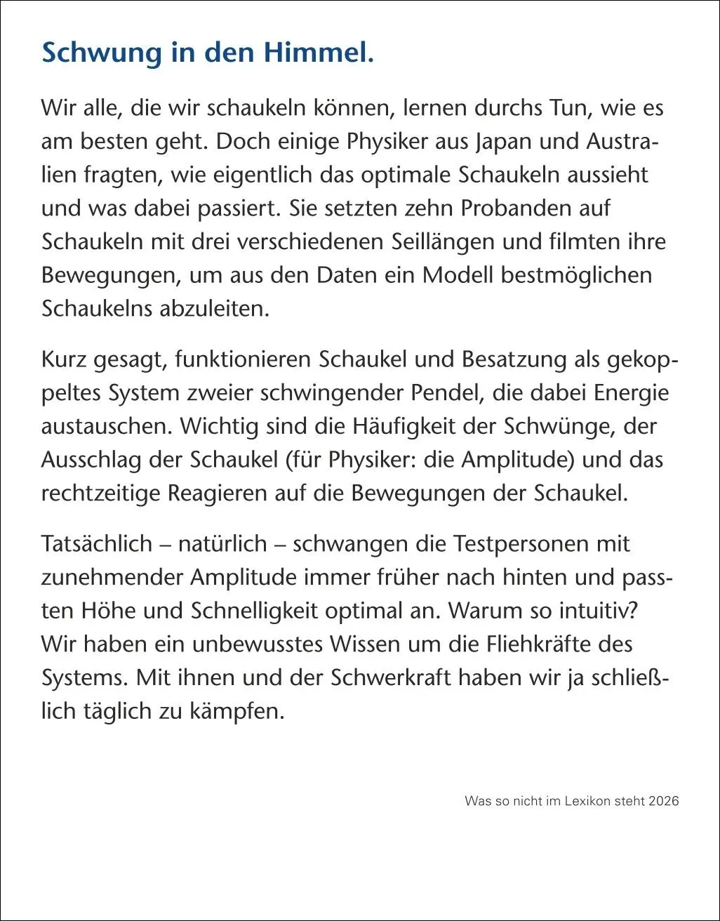 Bild: 9783840036019 | Was so nicht im Lexikon steht Tagesabreißkalender 2026 -...