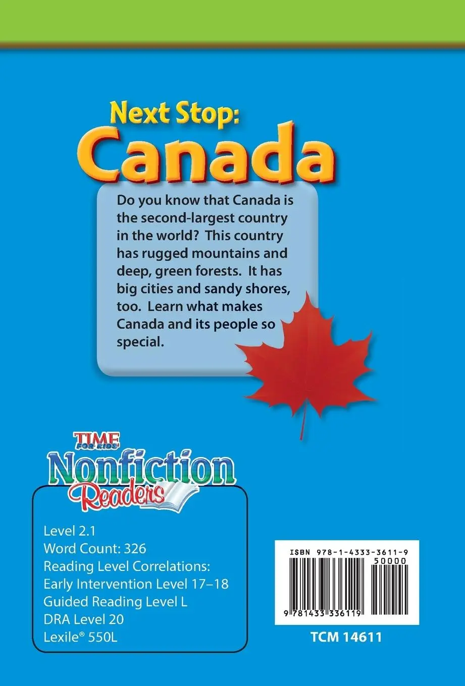 Rückseite: 9781433336119 | Next Stop | Canada : Canada (Early Fluent) | Ginger McDonnell | Buch