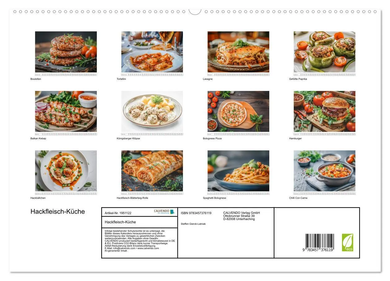 Bild: 9783457376119 | Hackfleisch-Küche (hochwertiger Premium Wandkalender 2026 DIN A2...