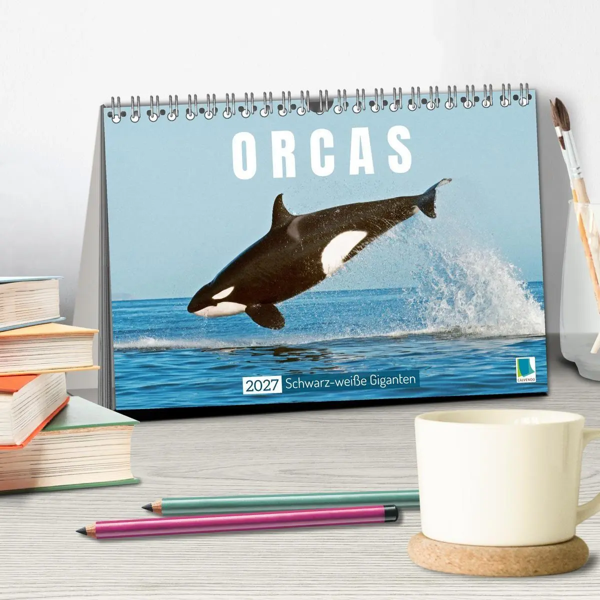Bild: 9783569246119 | Orcas: Schwarz-weiße Giganten (Tischkalender 2027 DIN A5 quer),...