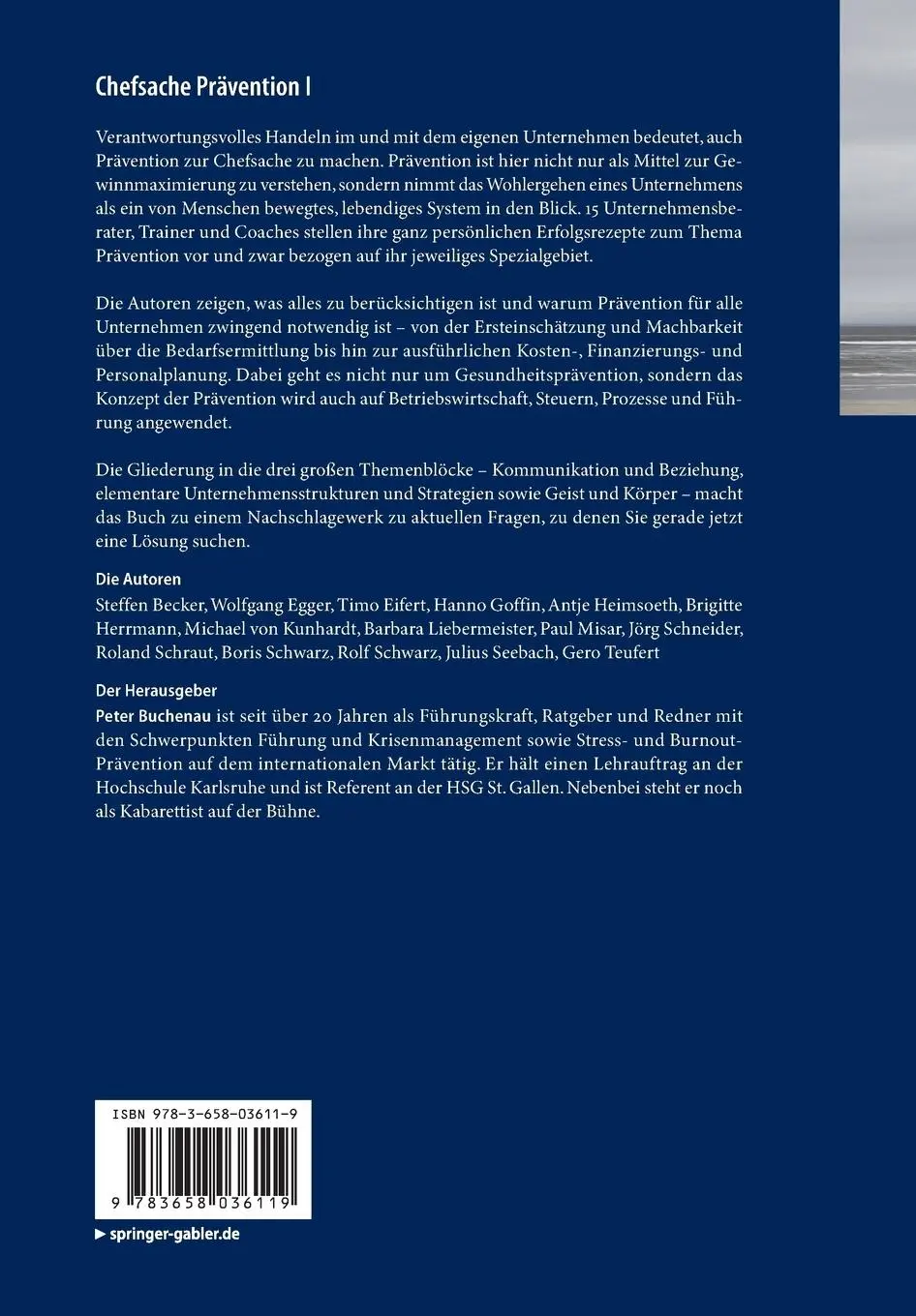 Rückseite: 9783658036119 | Chefsache Prävention I | Peter Buchenau | Taschenbuch | Paperback