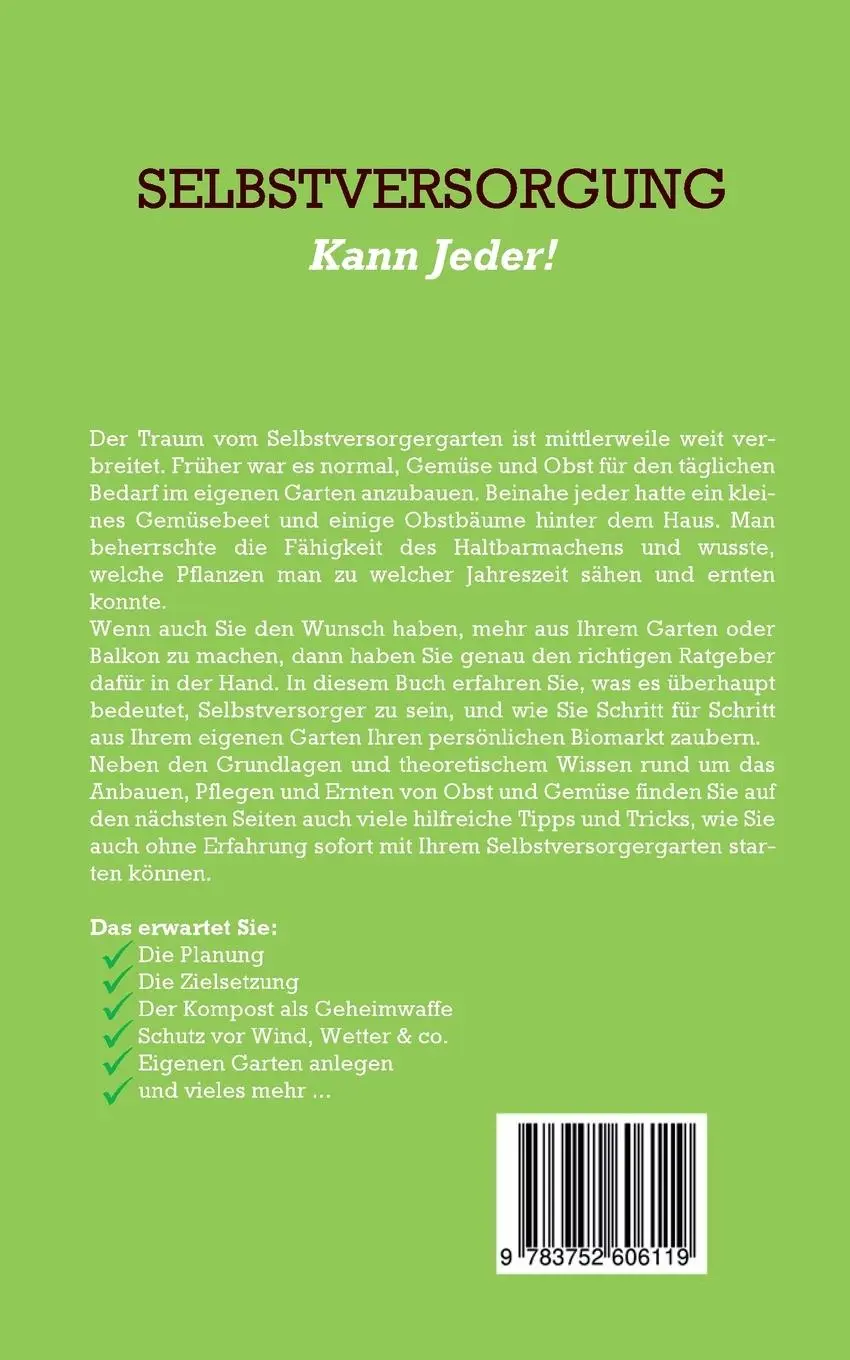 Rückseite: 9783752606119 | Selbstversorgung kann jeder!: Wie Sie im heimischen Garten Ihre...