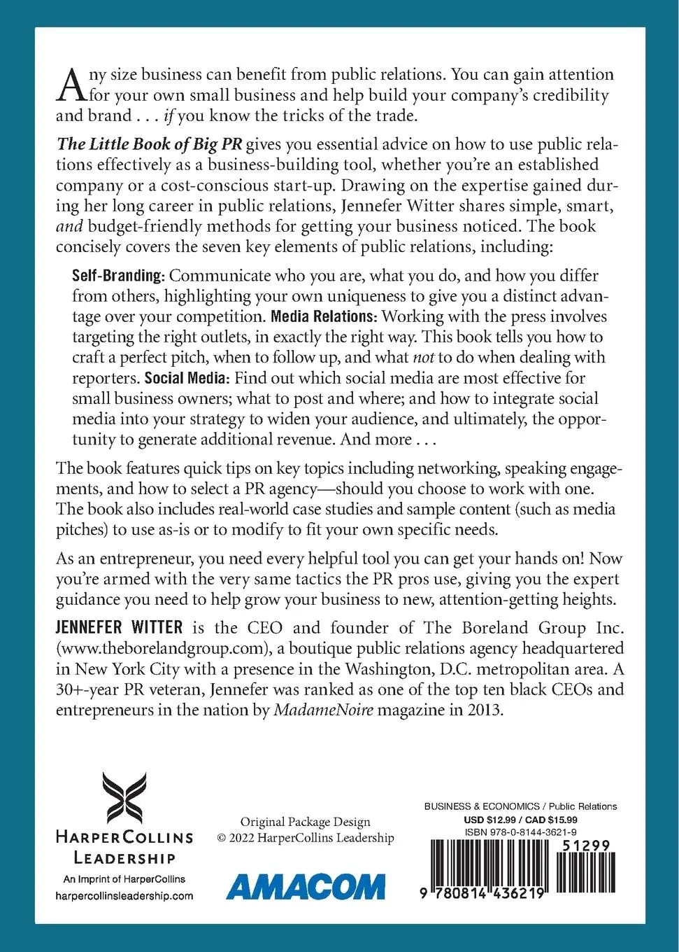 Rückseite: 9780814436219 | The Little Book of Big PR | Jennefer Witter | Taschenbuch | Englisch