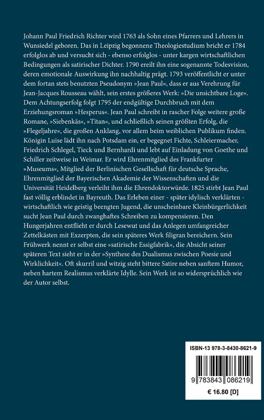 Rückseite: 9783843086219 | Leben des vergnügten Schulmeisterlein Maria Wutz in Auenthal | Paul