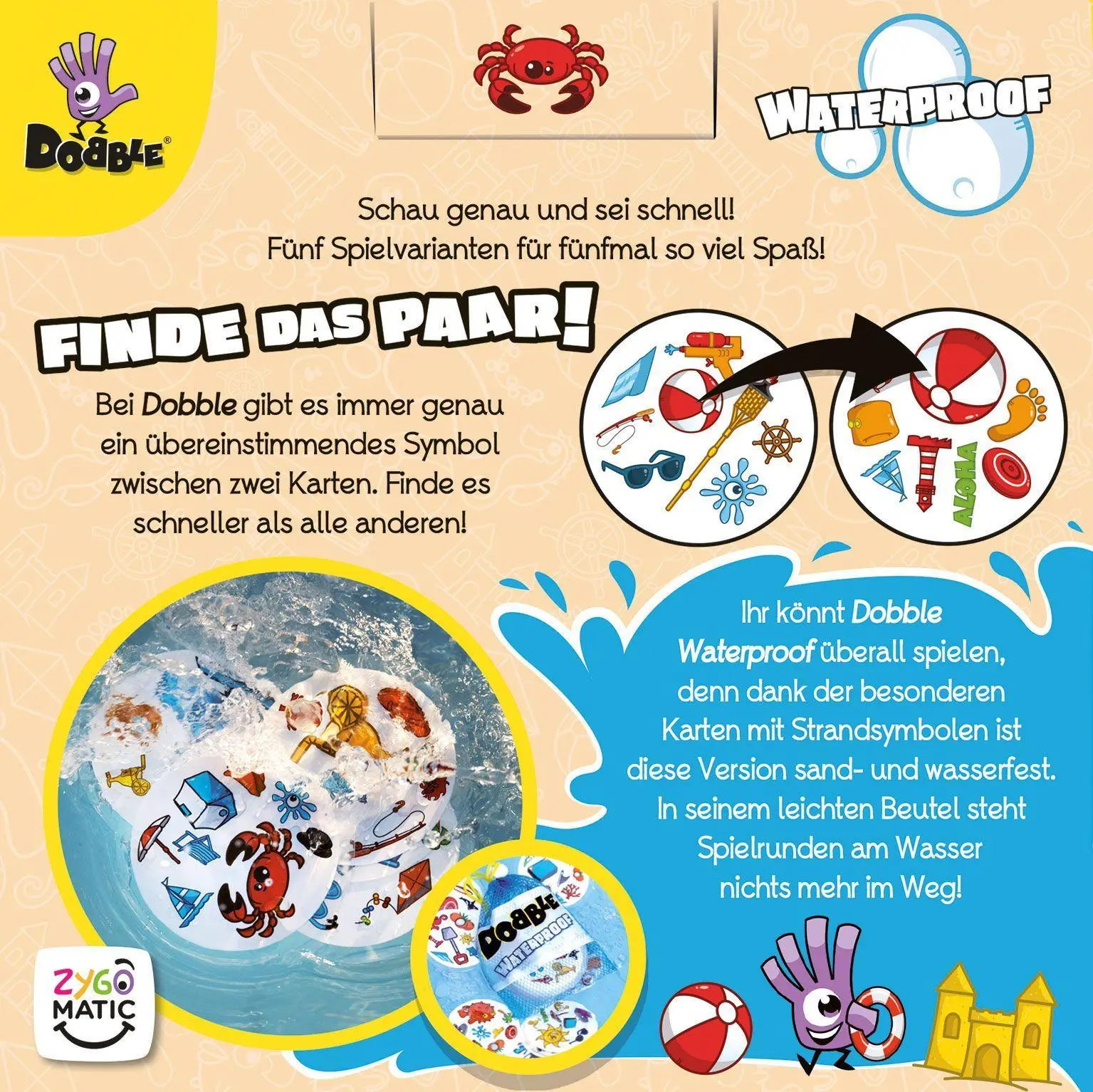 Bild: 3558380106319 | Dobble Waterproof | Denis Blanchot (u. a.) | Spiel | ZYGD0026 | 2023