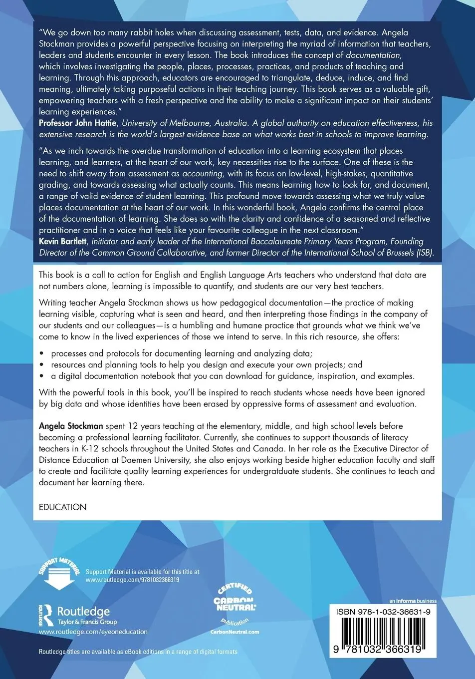 Rückseite: 9781032366319 | The Writing Teacher's Guide to Pedagogical Documentation | Stockman