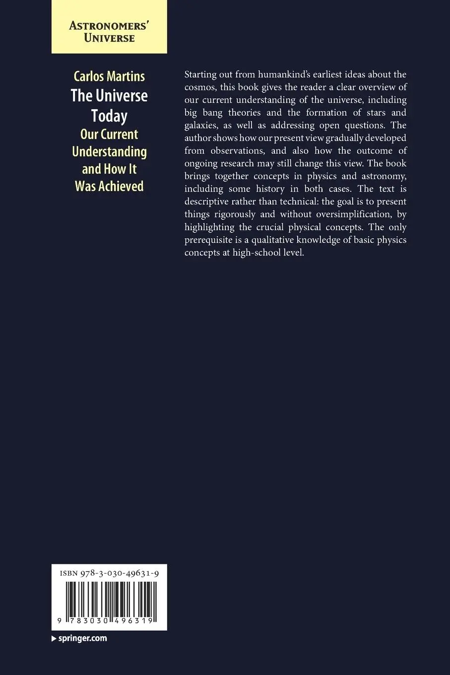 Rückseite: 9783030496319 | The Universe Today | Our Current Understanding and How It Was Achieved