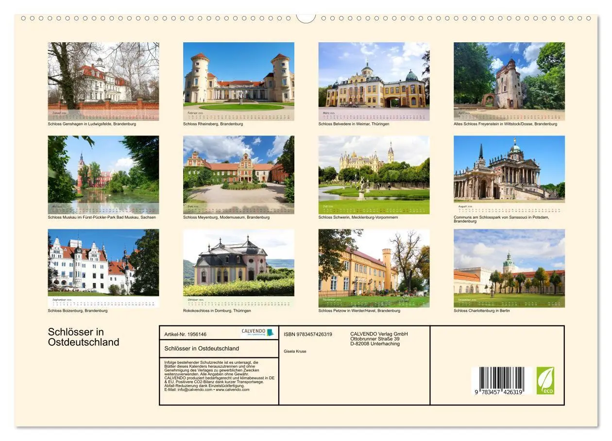 Bild: 9783457426319 | Schlösser in Ostdeutschland (hochwertiger Premium Wandkalender 2026...