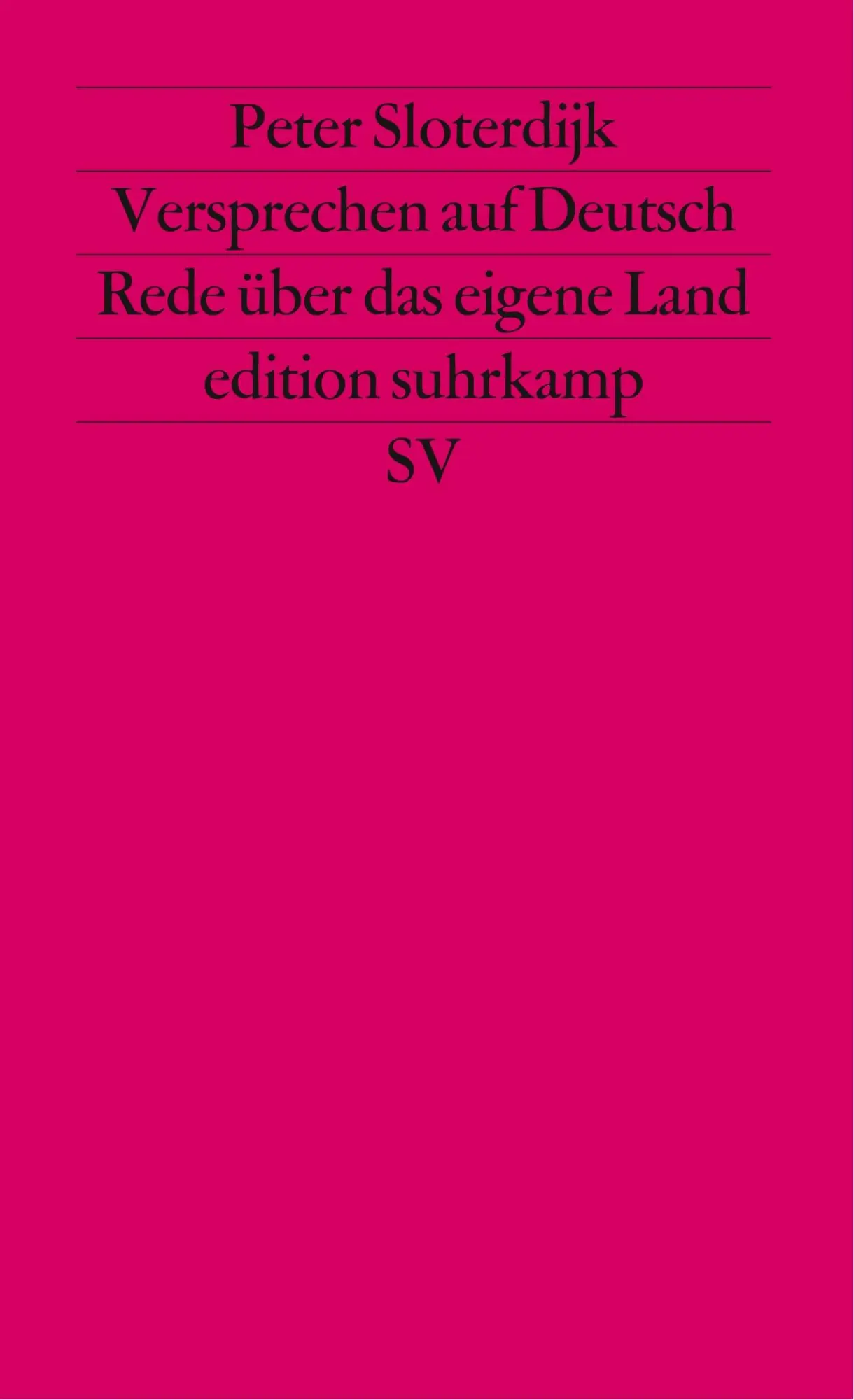 Cover: 9783518116319 | Versprechen auf Deutsch | Rede über das eigene Land | Peter Sloterdijk