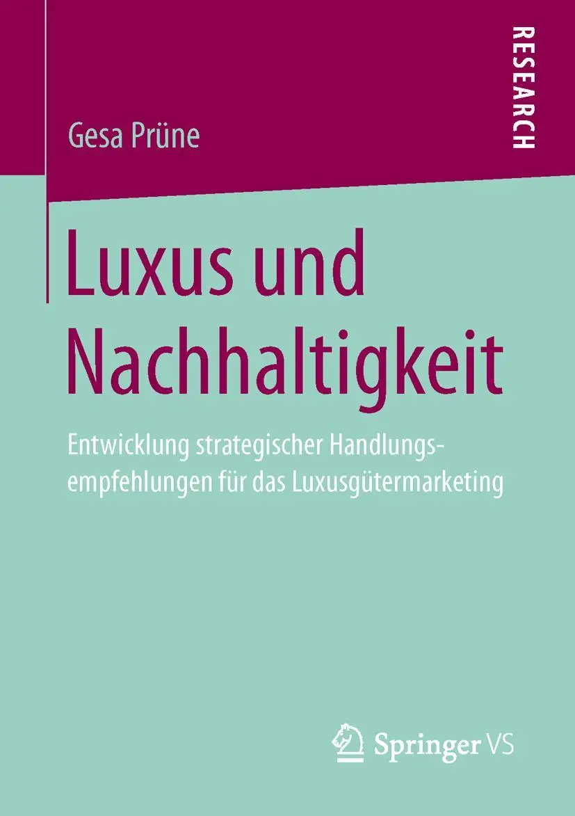 Cover: 9783658016319 | Luxus und Nachhaltigkeit | Gesa Prüne | Taschenbuch | xx | Deutsch