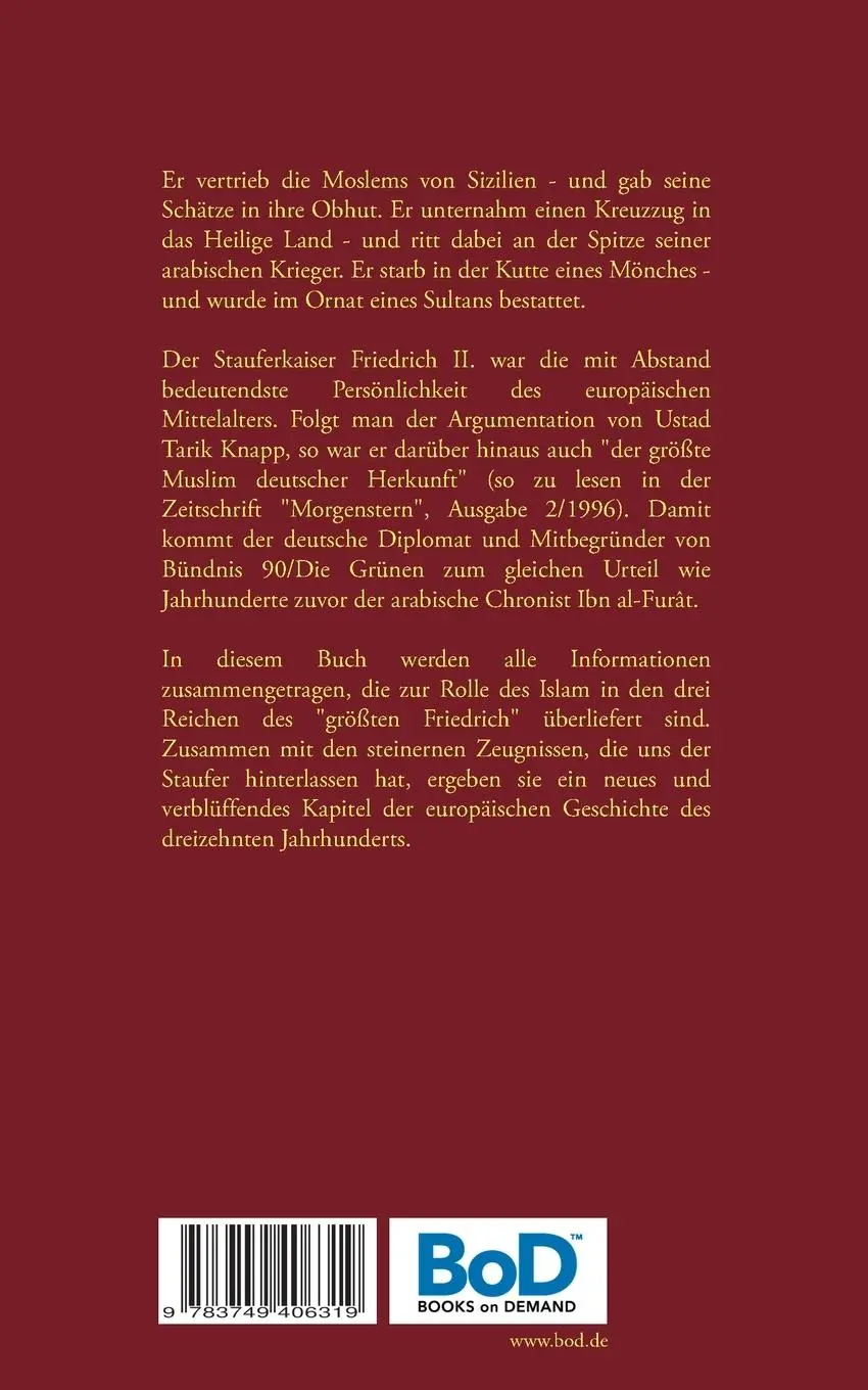Rückseite: 9783749406319 | Deutscher Kaiser und Muslim? | Gerhard Goldmann | Taschenbuch | 120 S.