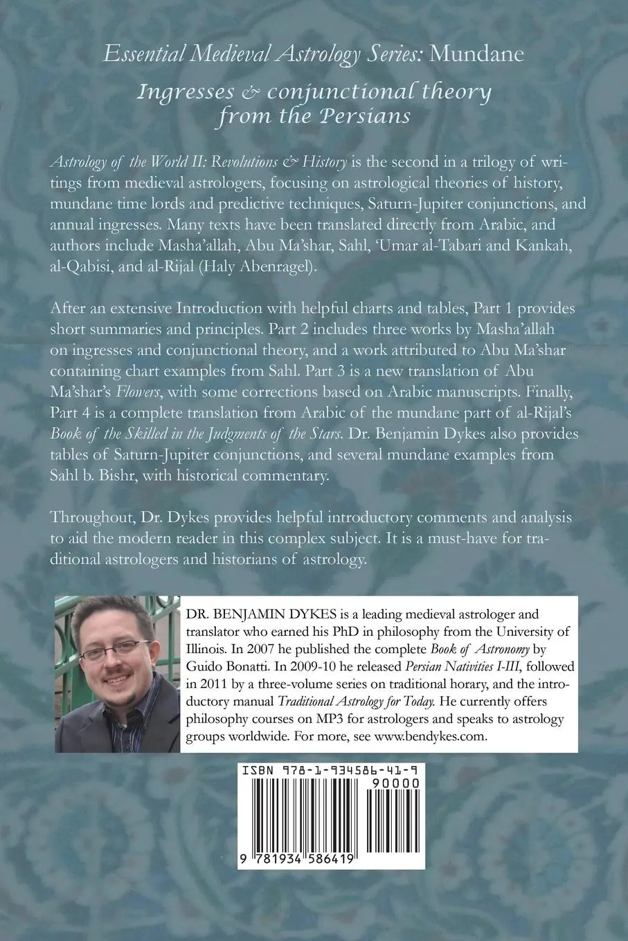 Rückseite: 9781934586419 | Astrology of the World II | Revolutions &amp; History | Benjamin N. Dykes