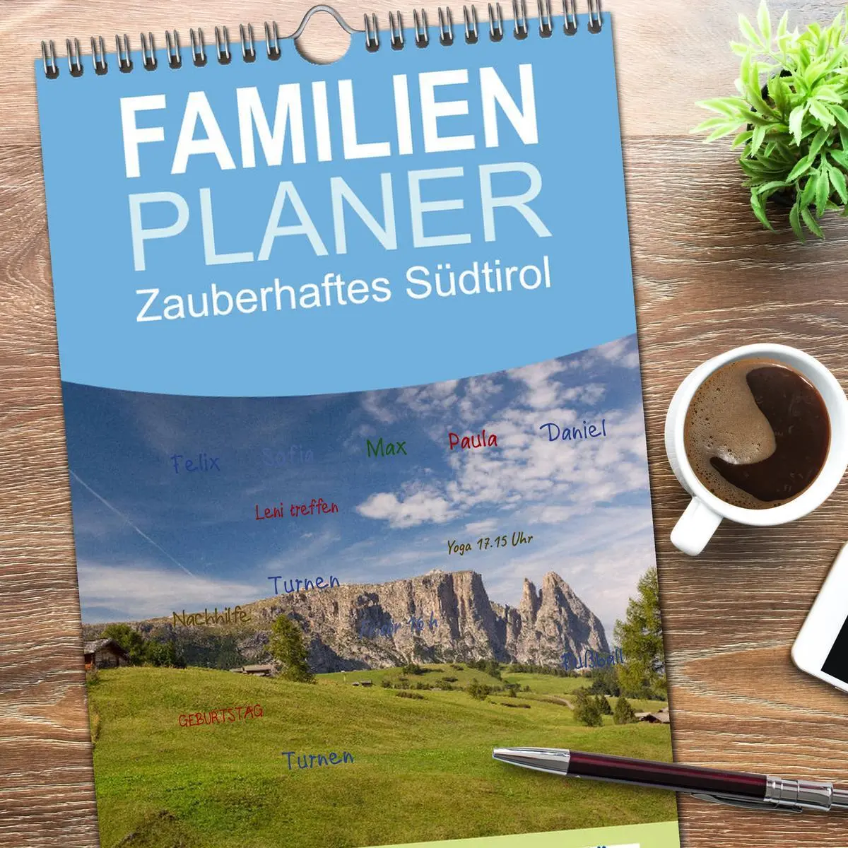 Bild: 9783516506419 | Familienplaner 2026 - Zauberhaftes Südtirol mit 5 Spalten...