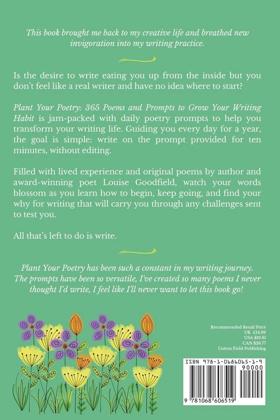 Rückseite: 9781068606519 | Plant Your Poetry | 365 Poems and Prompts to Grow Your Writing Habit