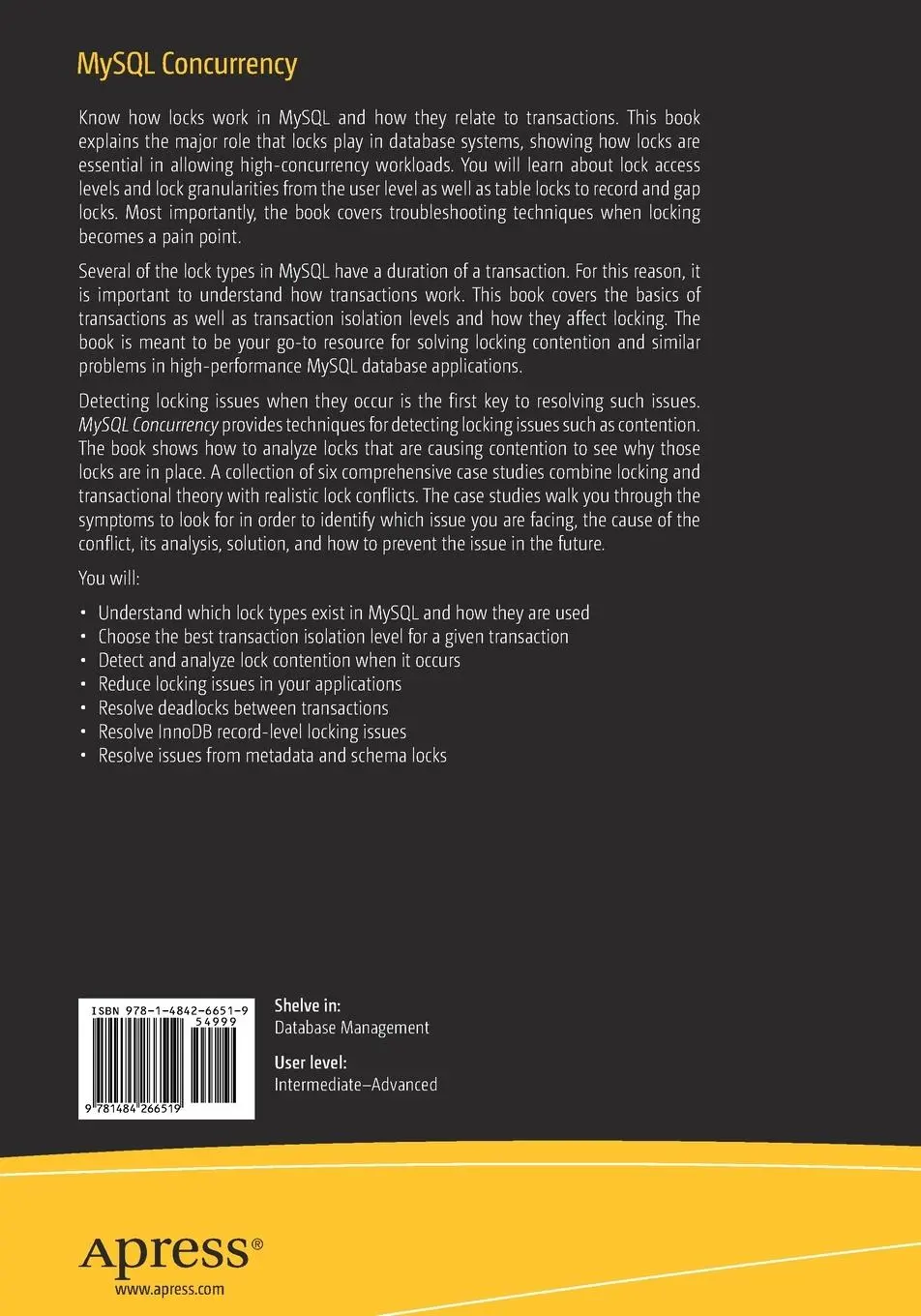 Rückseite: 9781484266519 | MySQL Concurrency | Jesper Wisborg Krogh | Taschenbuch | xxiii | 2021