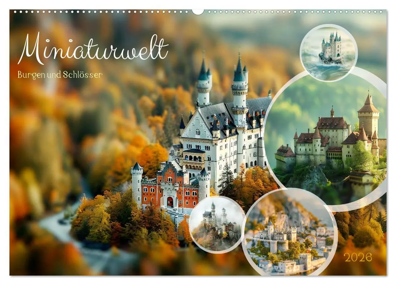 Cover: 9783457406519 | Miniaturwelt Burgen und Schlösser (Wandkalender 2026 DIN A2 quer),...