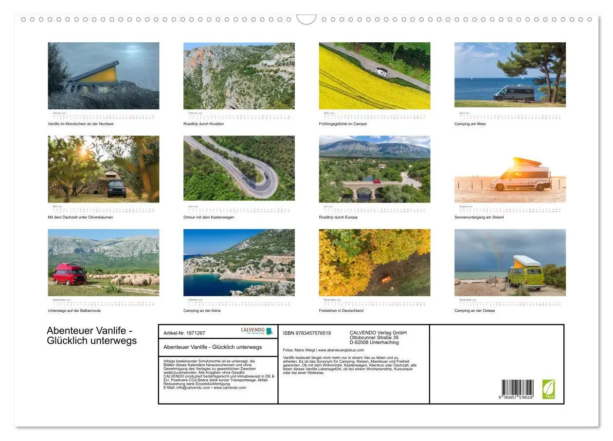 Bild: 9783457576519 | Abenteuer Vanlife - Glücklich unterwegs (Wandkalender 2026 DIN A2...