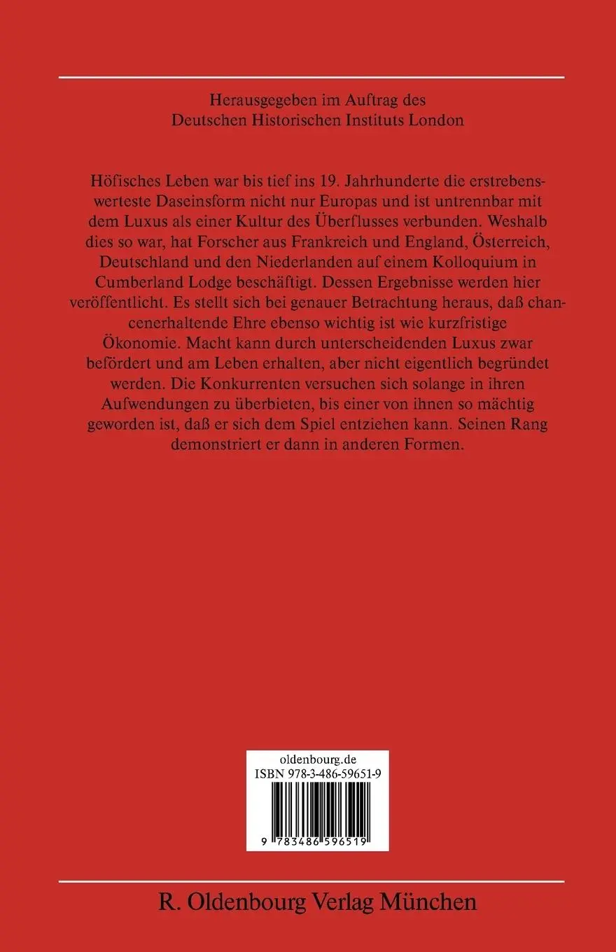 Rückseite: 9783486596519 | Luxus und Integration | Werner Paravicini | Taschenbuch | 285 S.