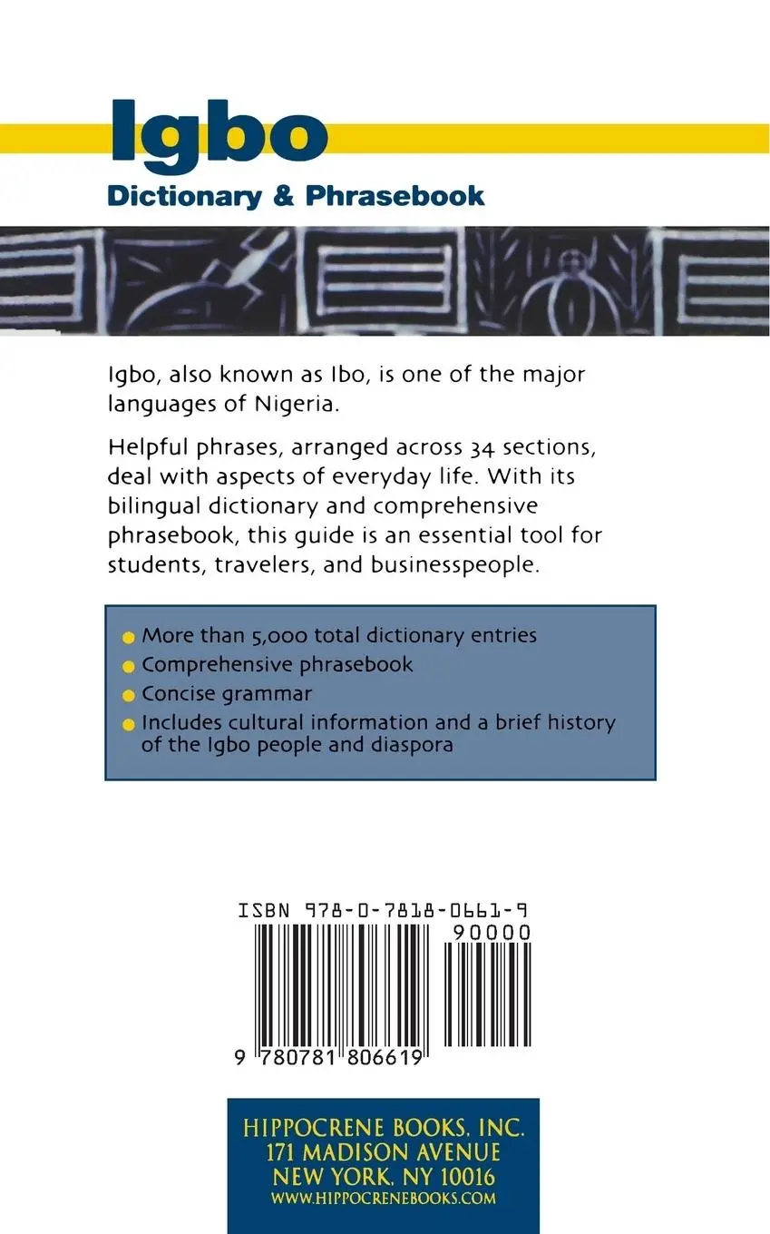 Rückseite: 9780781806619 | Igbo-English/English-Igbo Dictionary &amp; Phrasebook | Awde (u. a.)
