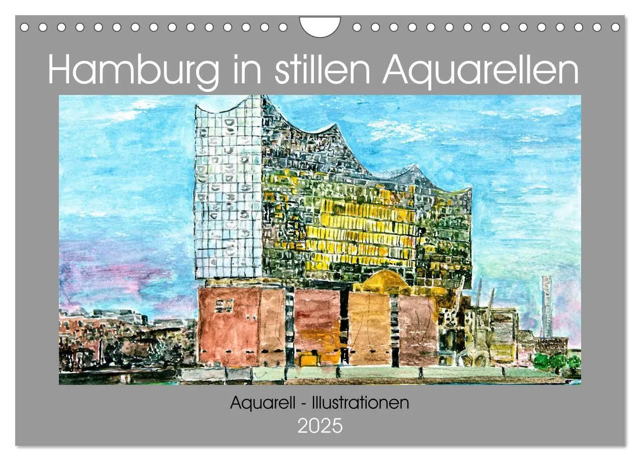 Cover: 9783435096619 | Hamburg in stillen Aquarellen (Wandkalender 2025 DIN A4 quer),...
