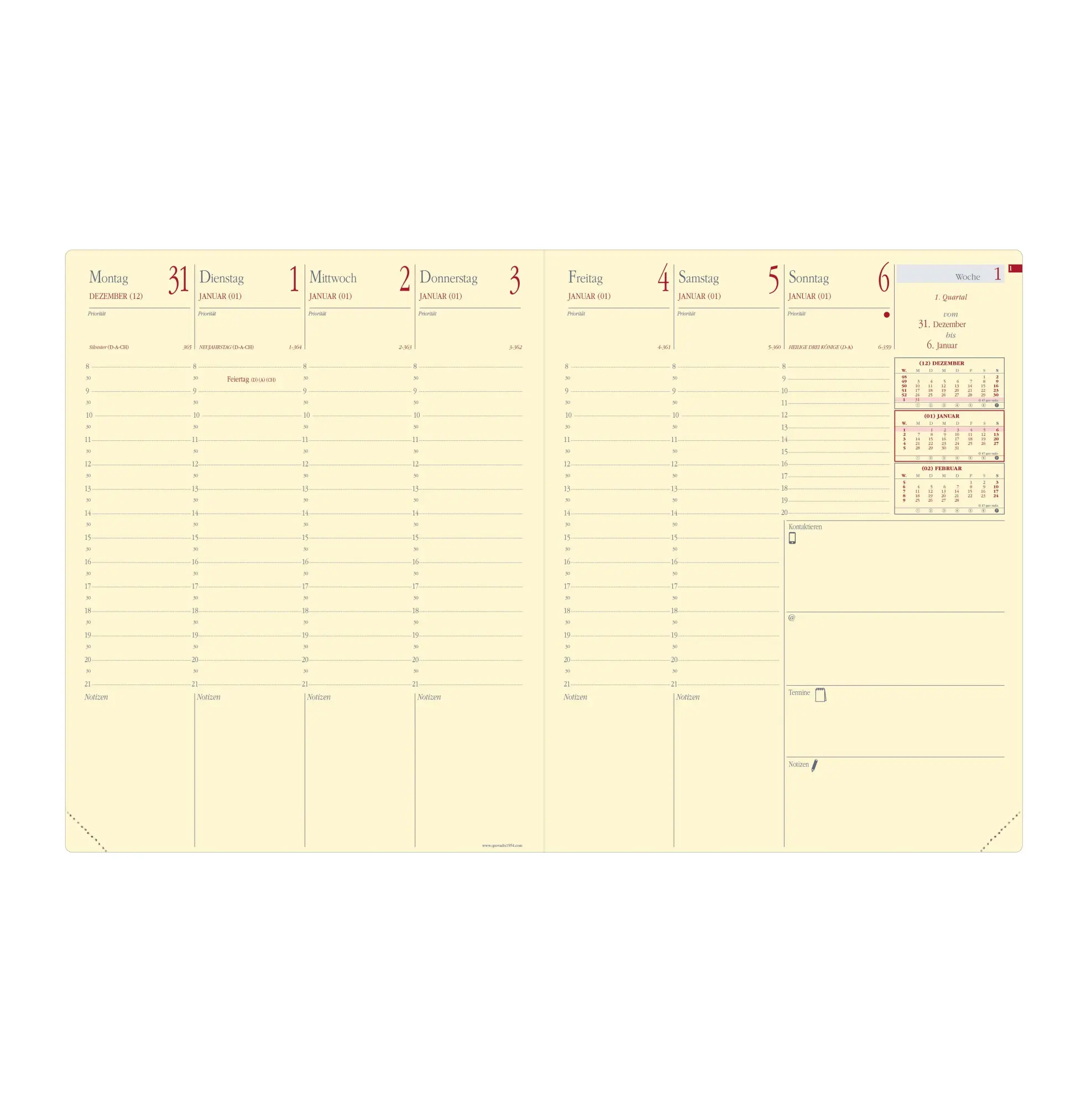 Bild: 3371010466719 | PRE PRESTIGE Silk marinenblau 2027 | Kalender im Schreibtischformat