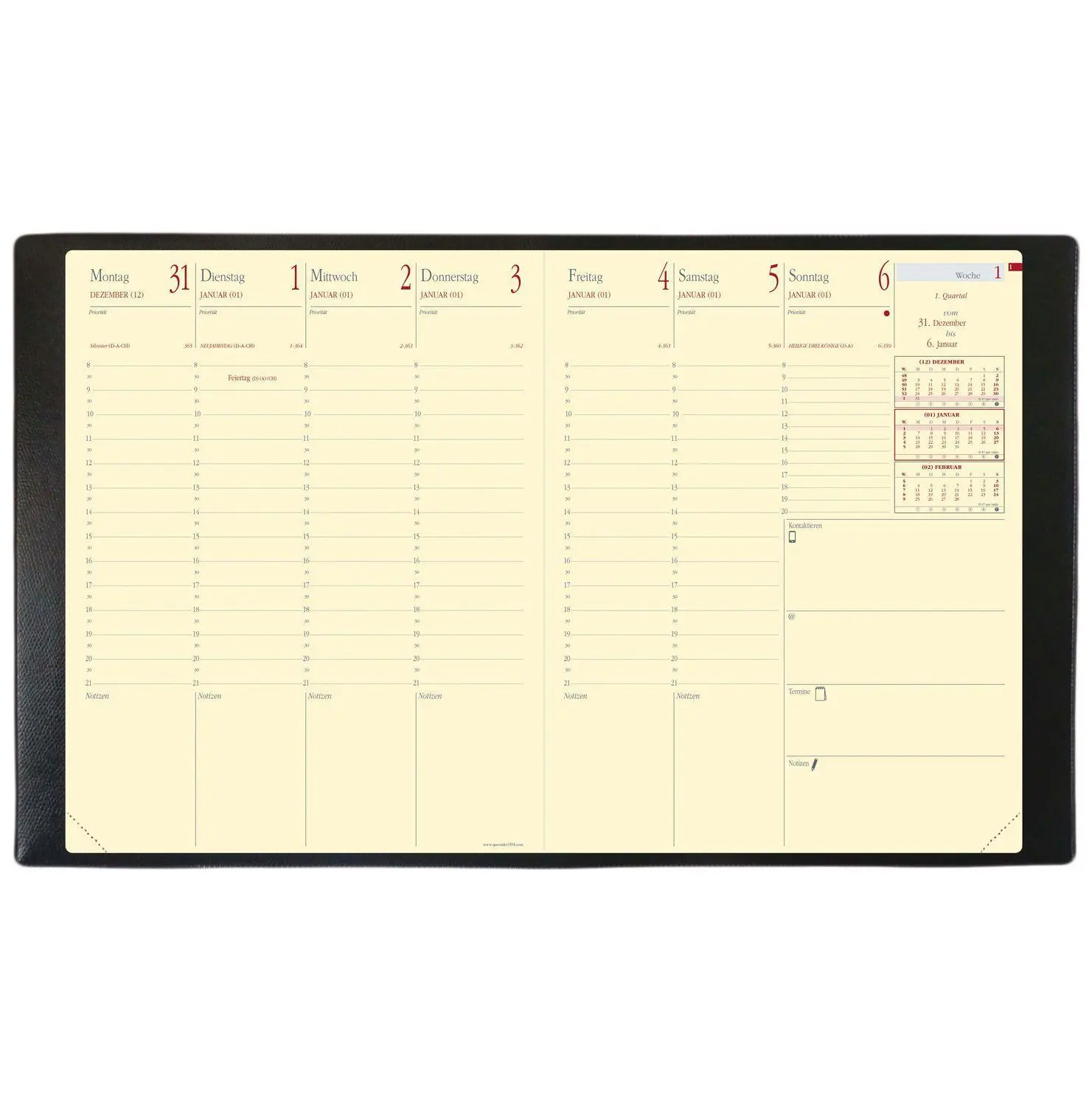 Bild: 3371010466719 | PRE PRESTIGE Silk marinenblau 2027 | Kalender im Schreibtischformat