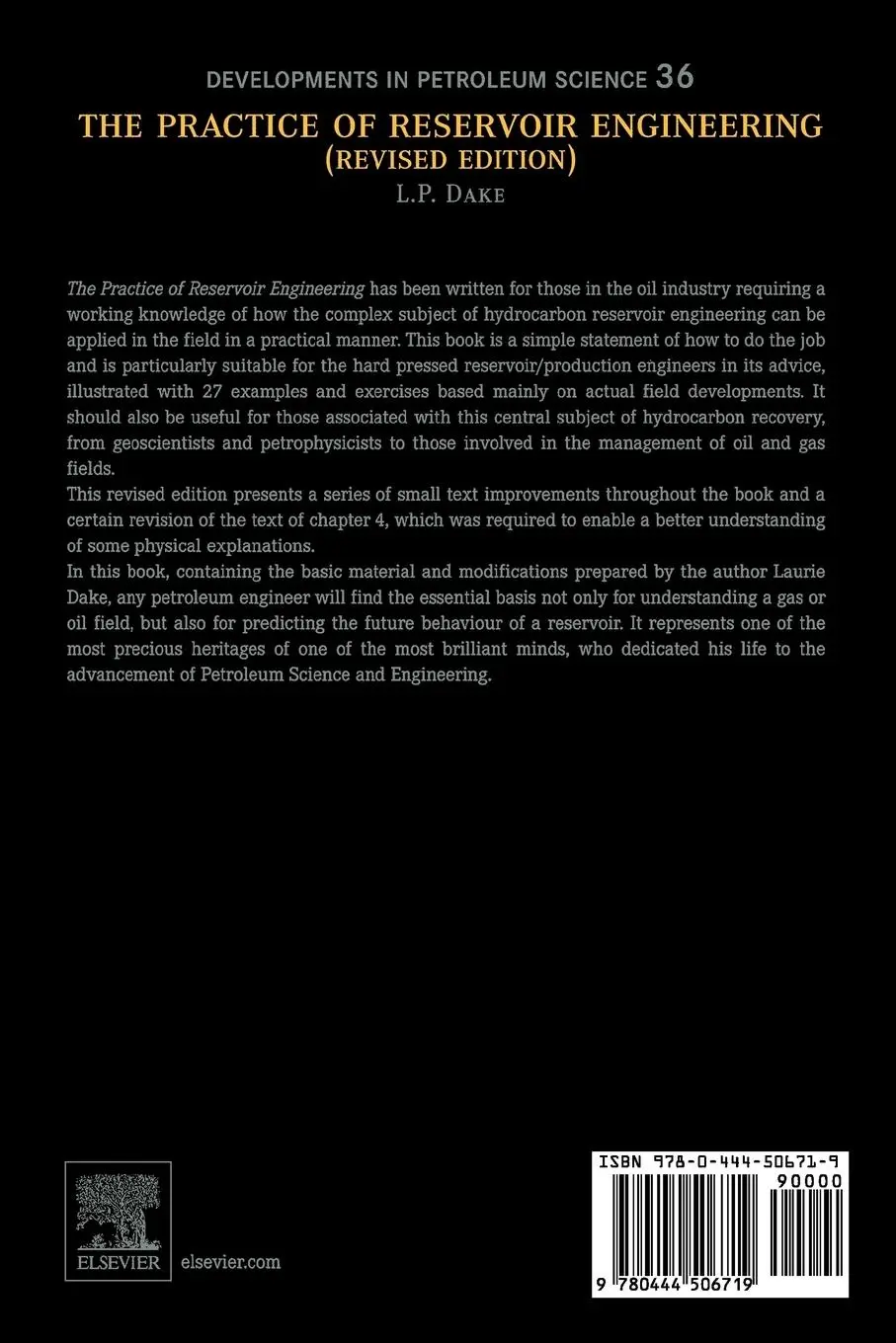 Rückseite: 9780444506719 | The Practice of Reservoir Engineering (Revised Edition) | L. P. Dake