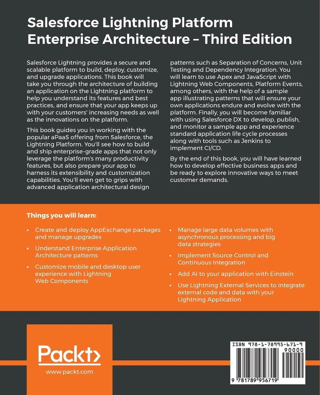 Rückseite: 9781789956719 | Salesforce Lightning Platform Enterprise Architecture | Andrew Fawcett