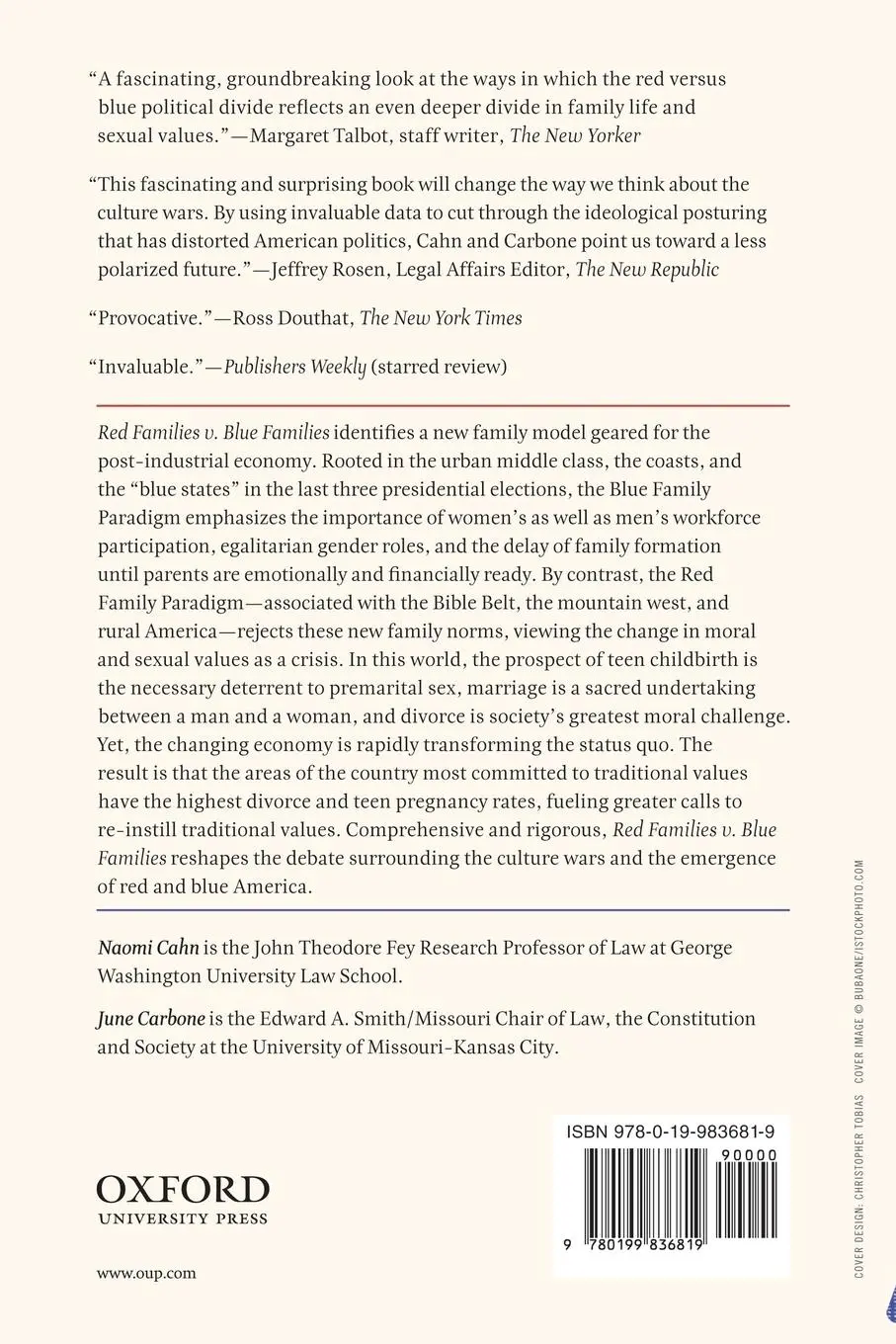 Rückseite: 9780199836819 | Red Families V. Blue Families | Naomi Cahn (u. a.) | Taschenbuch
