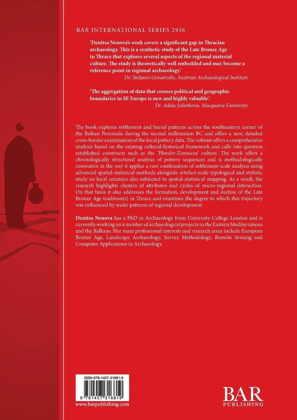 Rückseite: 9781407316819 | Late Bronze Age Social Landscapes of the Southeast Balkans | Nenova