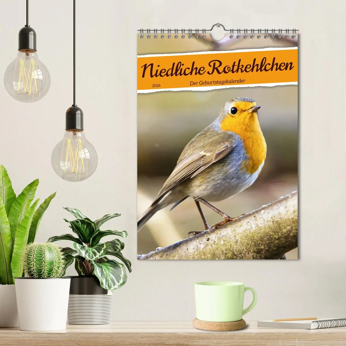 Bild: 9783516326819 | Niedliche Rotkehlchen (Wandkalender 2026 DIN A4 hoch), CALVENDO...