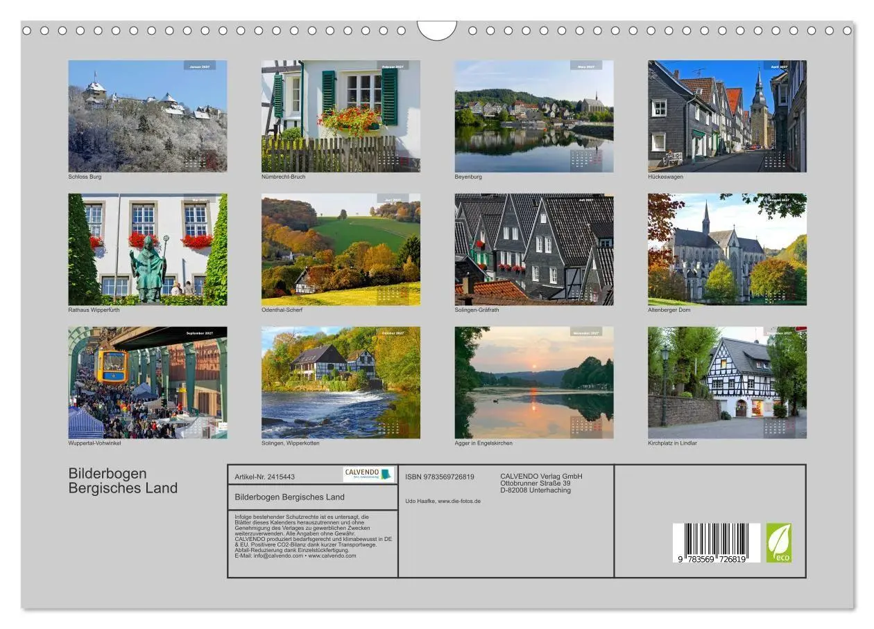 Bild: 9783569726819 | Bilderbogen Bergisches Land (Wandkalender 2027 DIN A3 quer),...