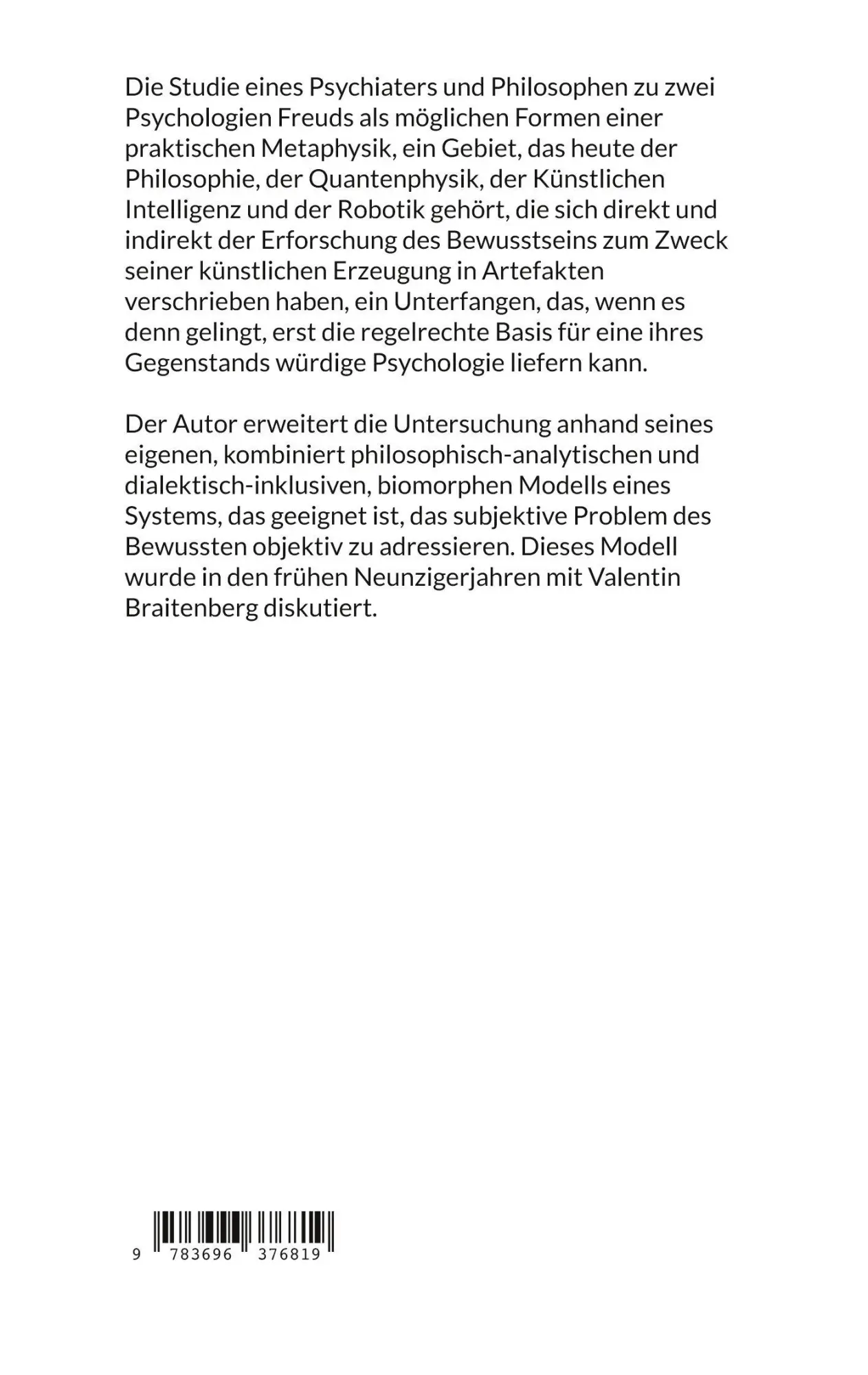 Rückseite: 9783696376819 | Psychologie und Bewusstsein | Eine Peripetie | Adrian W. Fröhlich