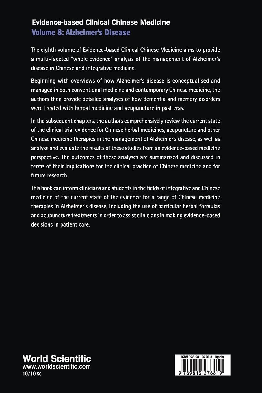 Rückseite: 9789813276819 | EVIDENCE-BASE CLIN CHN MED (V8) | Brian May &amp; Mei Feng | Taschenbuch