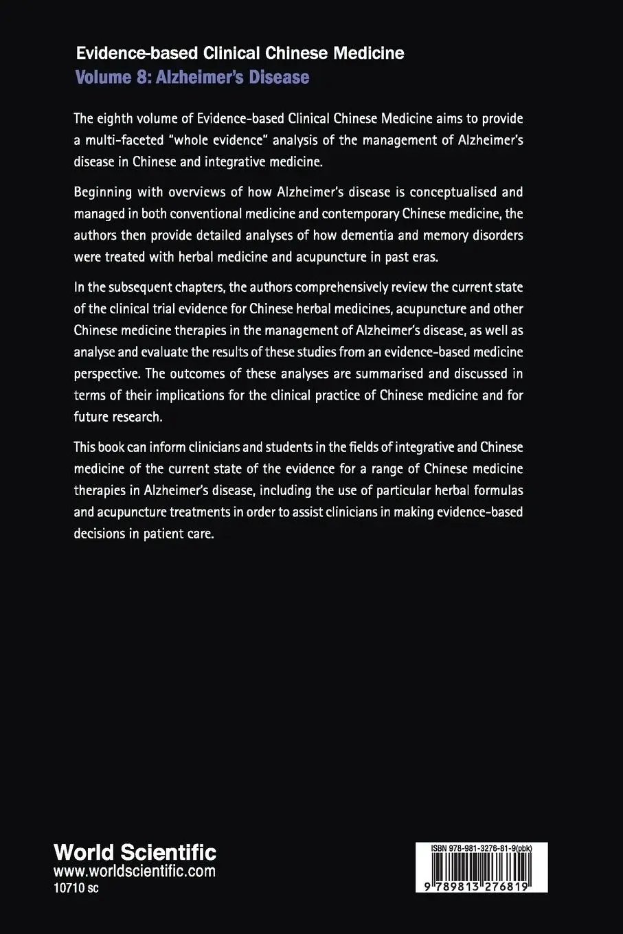 Rückseite: 9789813276819 | EVIDENCE-BASE CLIN CHN MED (V8) | Brian May &amp; Mei Feng | Taschenbuch