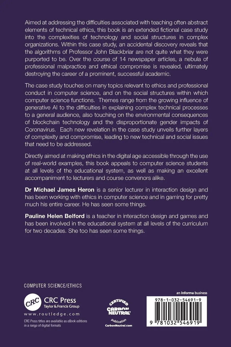 Rückseite: 9781032546919 | A Case Study for Computer Ethics in Context | The Scandal in Academia