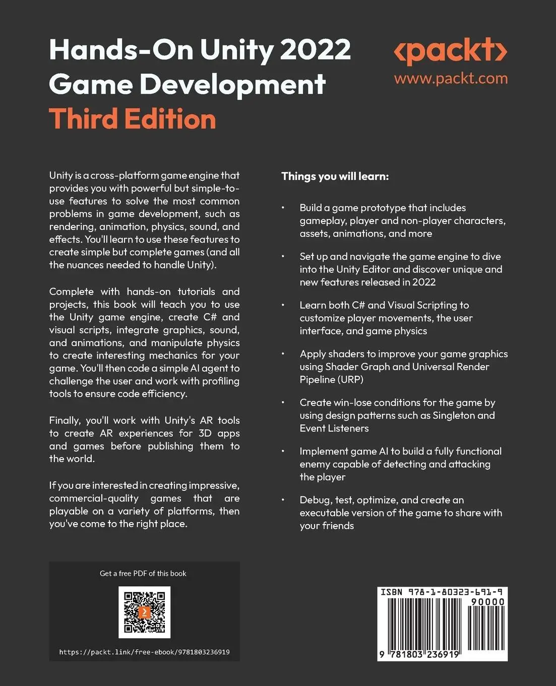 Rückseite: 9781803236919 | Hands-On Unity 2022 Game Development - Third Edition | Borromeo | Buch