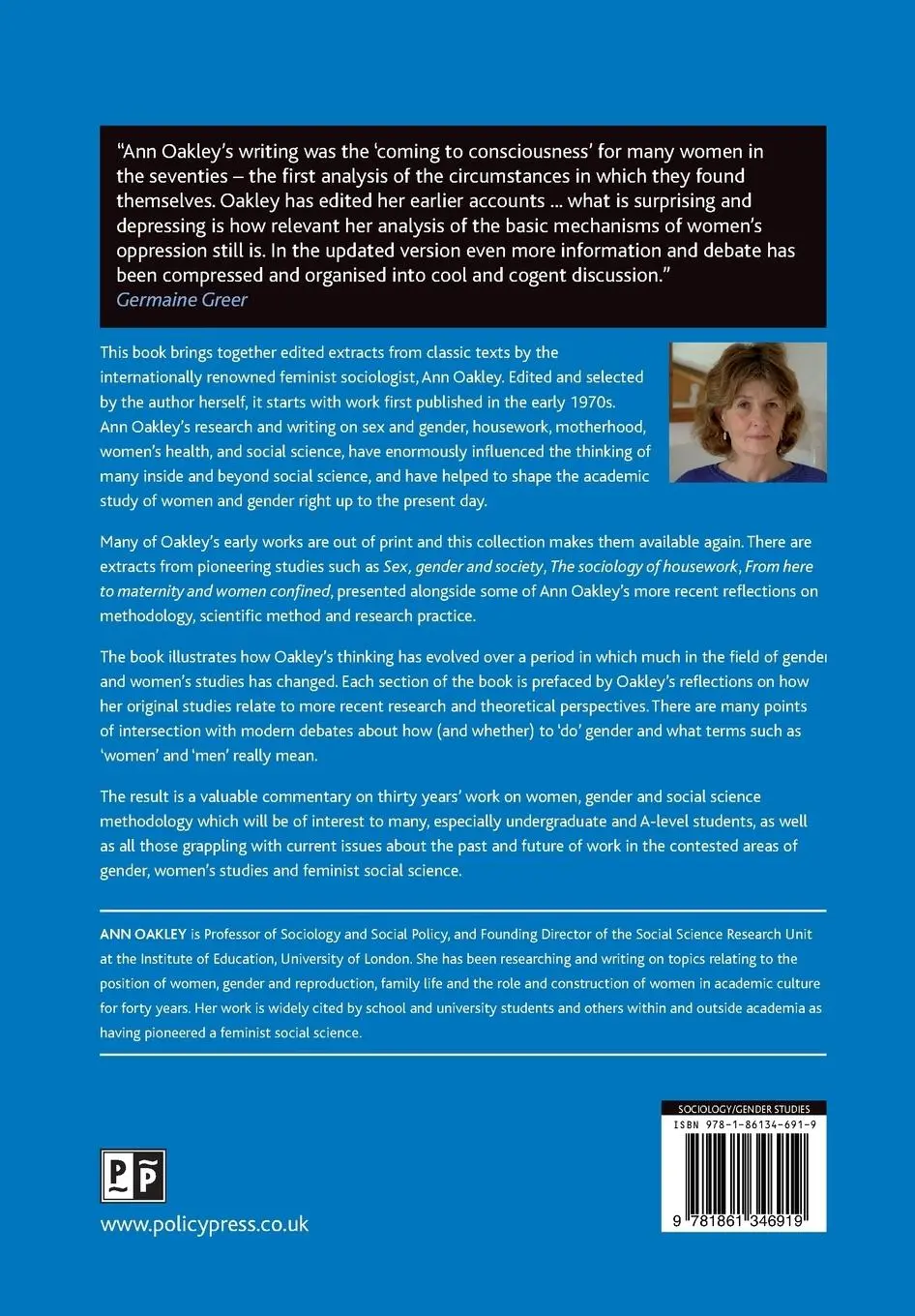 Rückseite: 9781861346919 | The Ann Oakley reader | Ann Oakley | Taschenbuch | Englisch | 2005