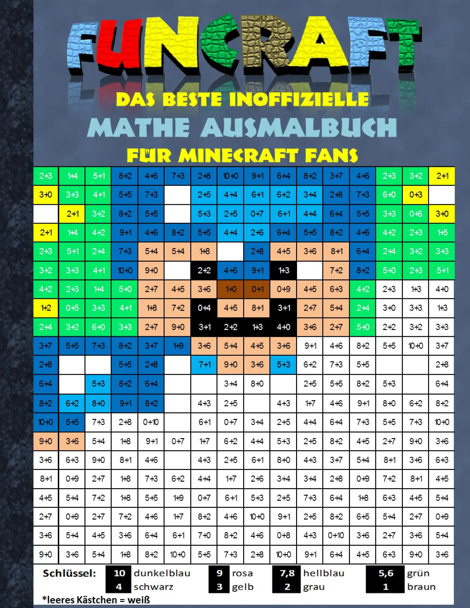 Cover: 9783743196919 | Funcraft - Das beste inoffizielle Mathe Ausmalbuch für Minecraft Fans
