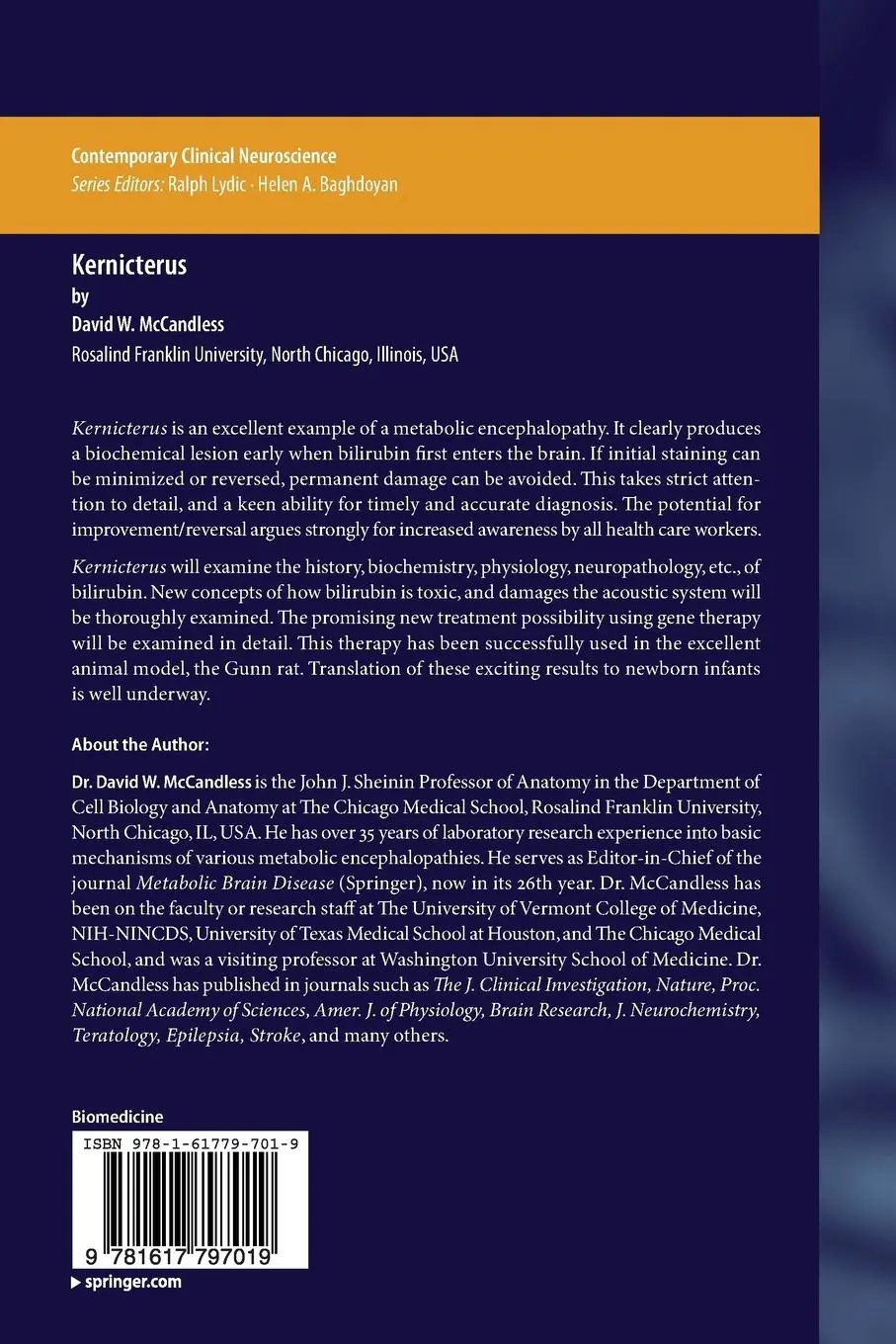 Rückseite: 9781617797019 | Kernicterus | David W. McCandless | Taschenbuch | xiv | Englisch