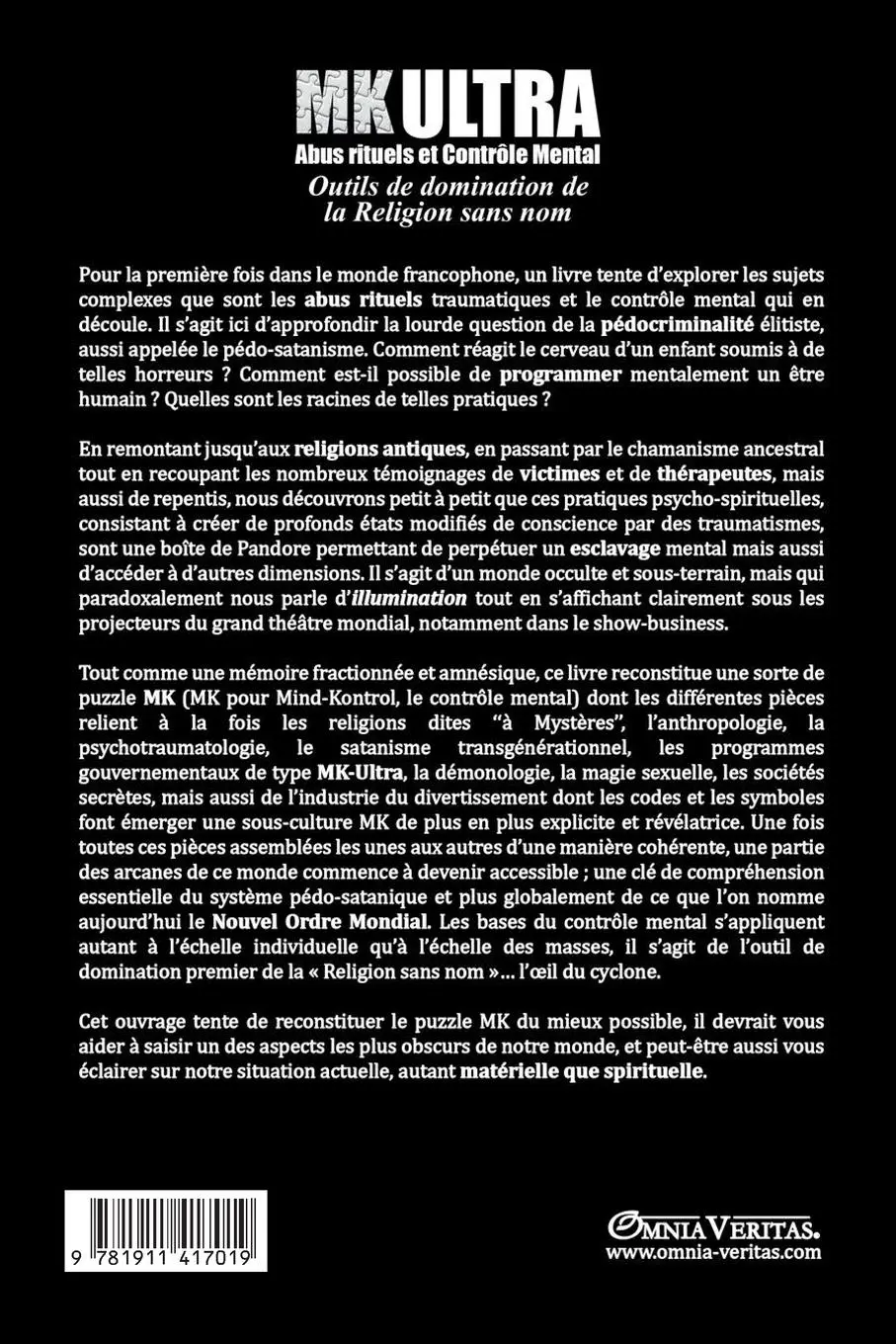 Rückseite: 9781911417019 | MK - Abus Rituels et Contrôle Mental | Alexandre Lebreton | Buch
