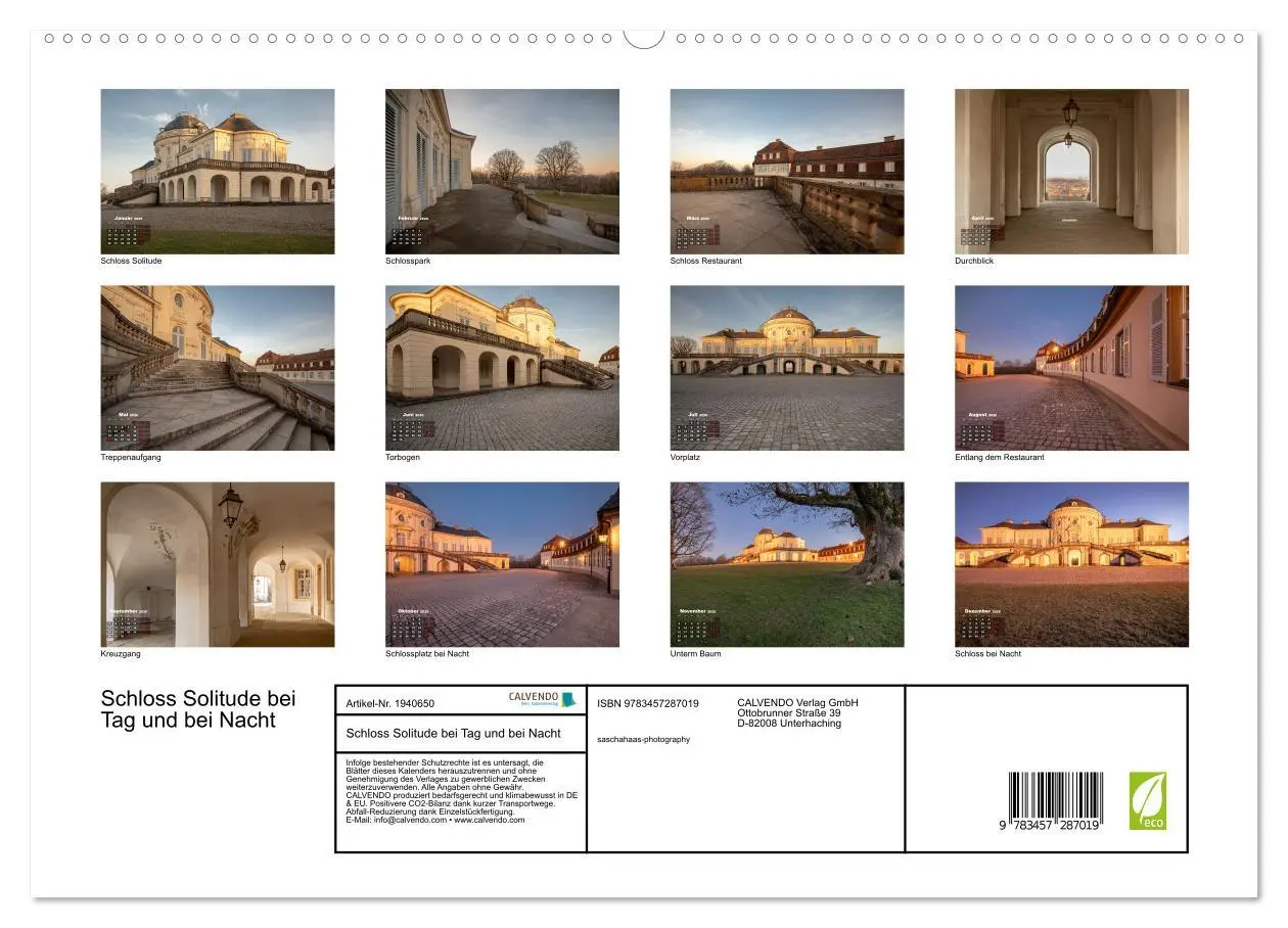 Bild: 9783457287019 | Schloss Solitude bei Tag und bei Nacht (hochwertiger Premium...