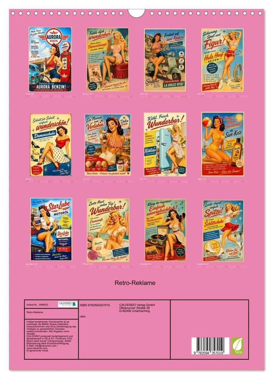 Bild: 9783594357019 | Retro-Reklame (Wandkalender 2027 DIN A3 hoch), CALVENDO Monatskalender