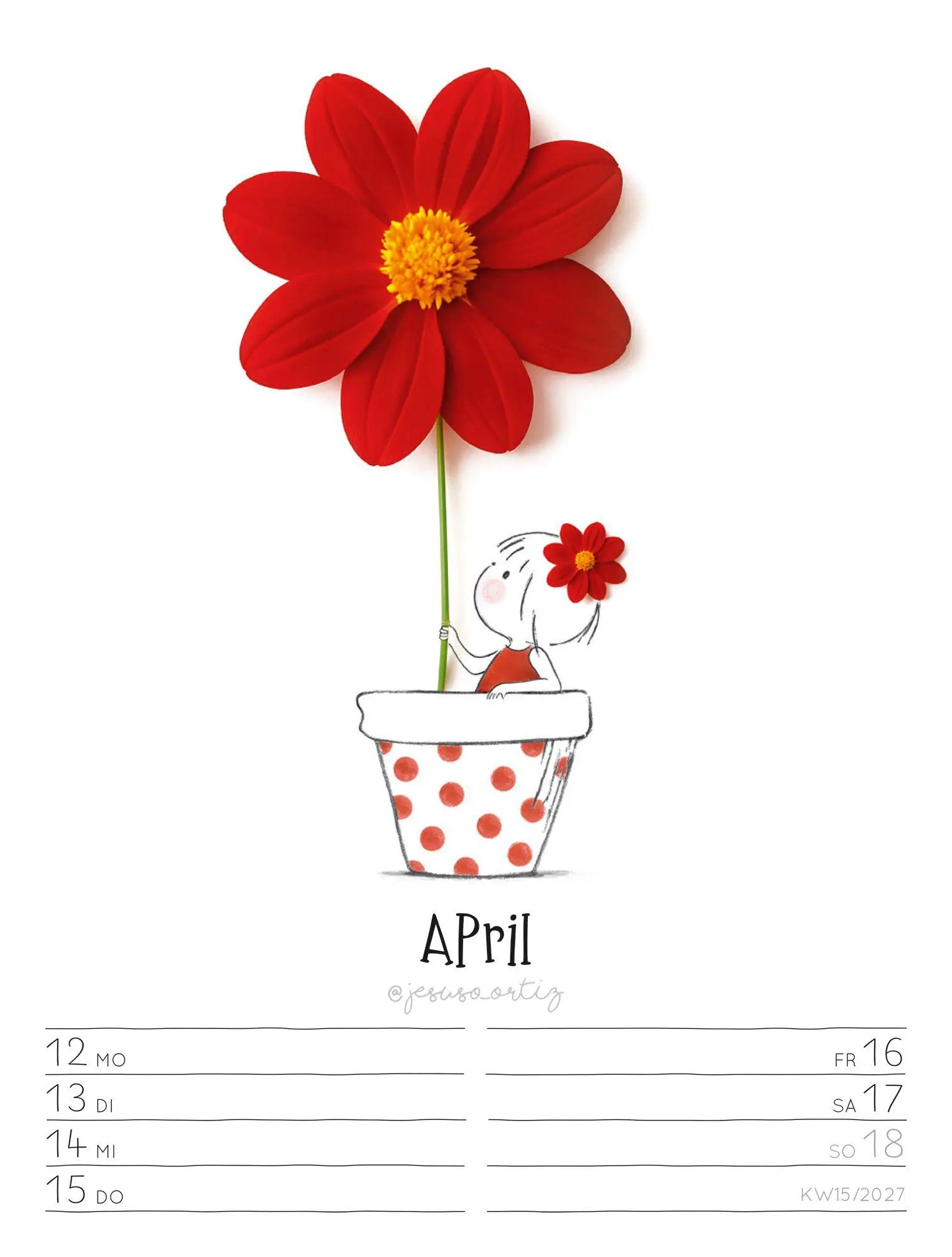 Bild: 9783838437019 | Little Dreams Wochenplaner Kalender 2027 | Jesuso Ortiz (u. a.) | 2027