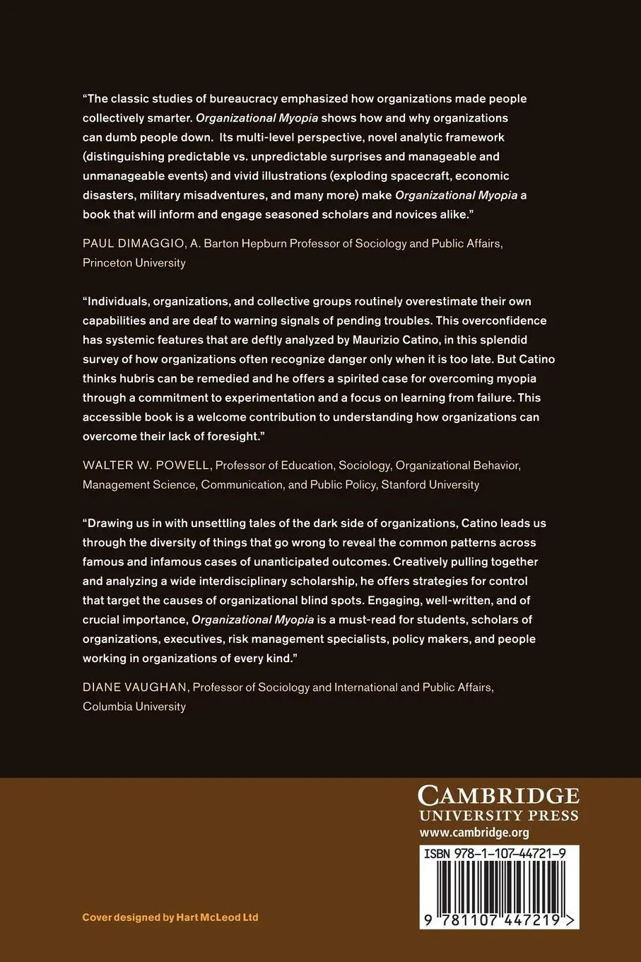 Rückseite: 9781107447219 | Organizational Myopia | Maurizio Catino | Taschenbuch | Englisch