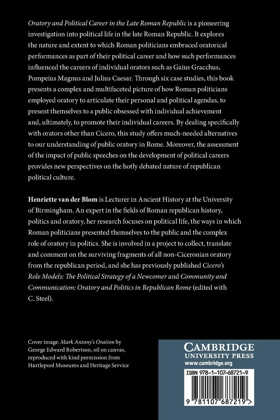 Rückseite: 9781107687219 | Oratory and Political Career in the Late Roman Republic | Blom | Buch