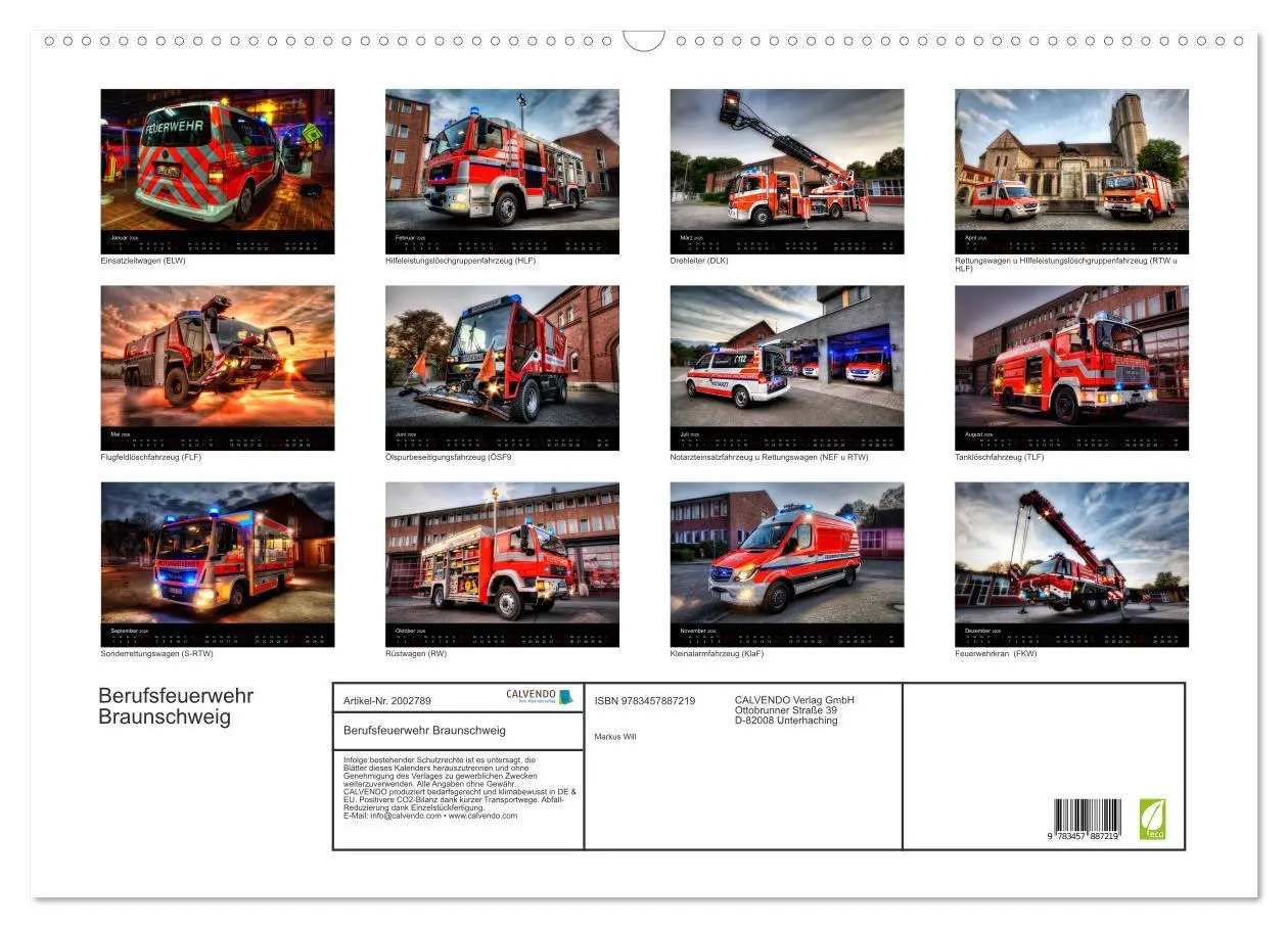 Bild: 9783457887219 | Berufsfeuerwehr Braunschweig (Wandkalender 2026 DIN A2 quer),...