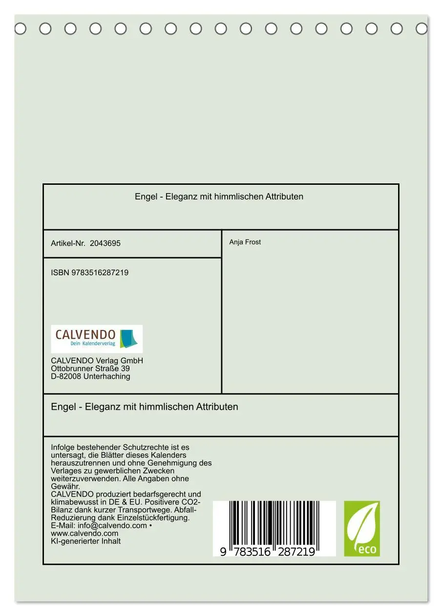 Bild: 9783516287219 | Engel - Eleganz mit himmlischen Attributen (Tischkalender 2026 DIN...
