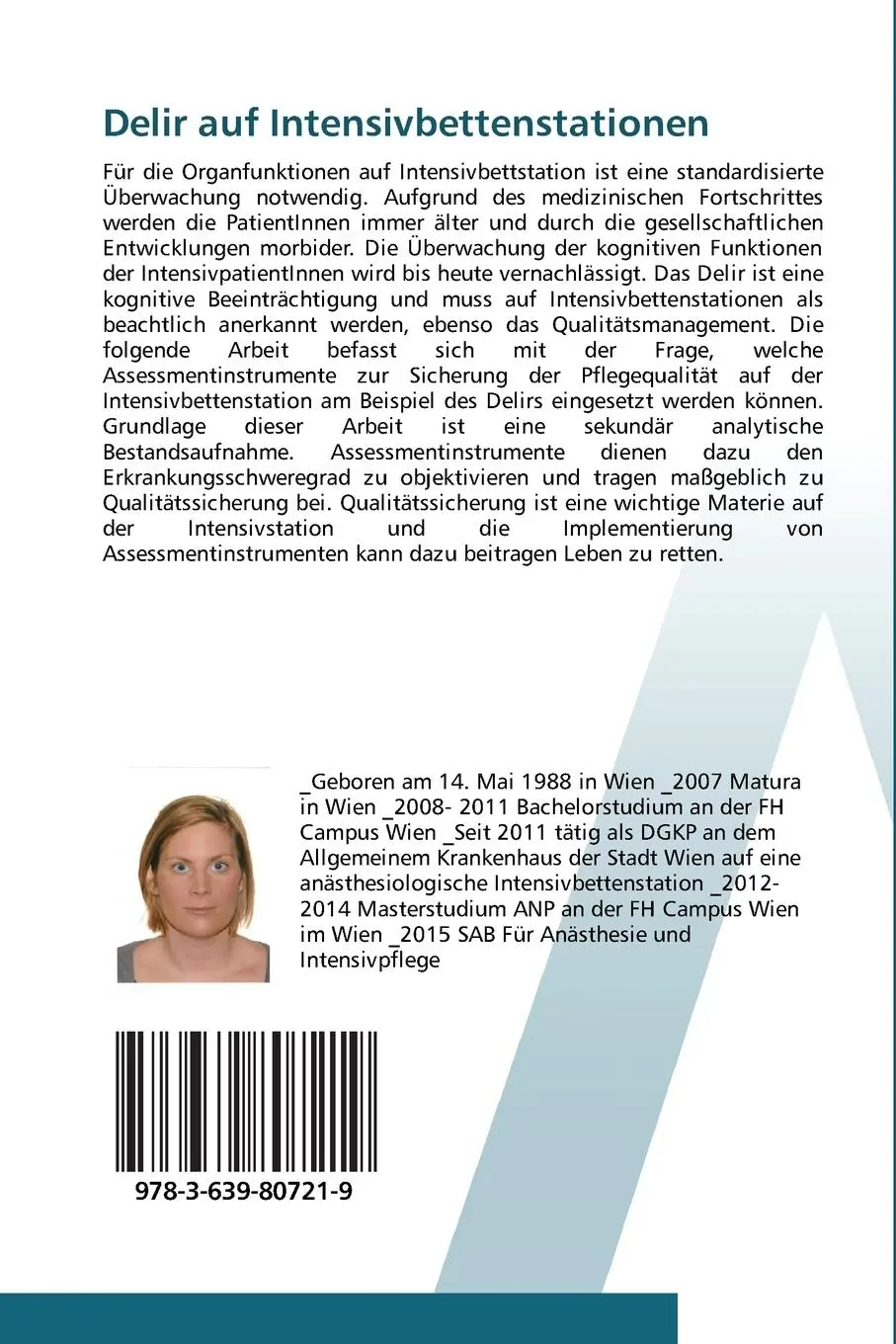 Rückseite: 9783639807219 | Delir auf Intensivbettenstationen | Julia Prochaska | Taschenbuch