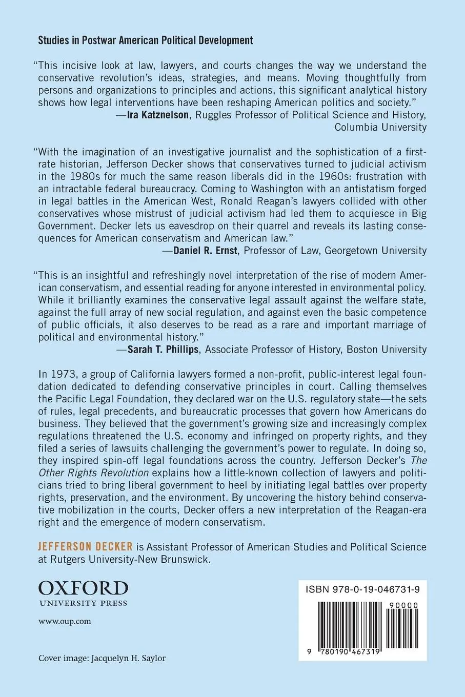 Rückseite: 9780190467319 | Other Rights Revolution | Jefferson Decker | Taschenbuch | Englisch